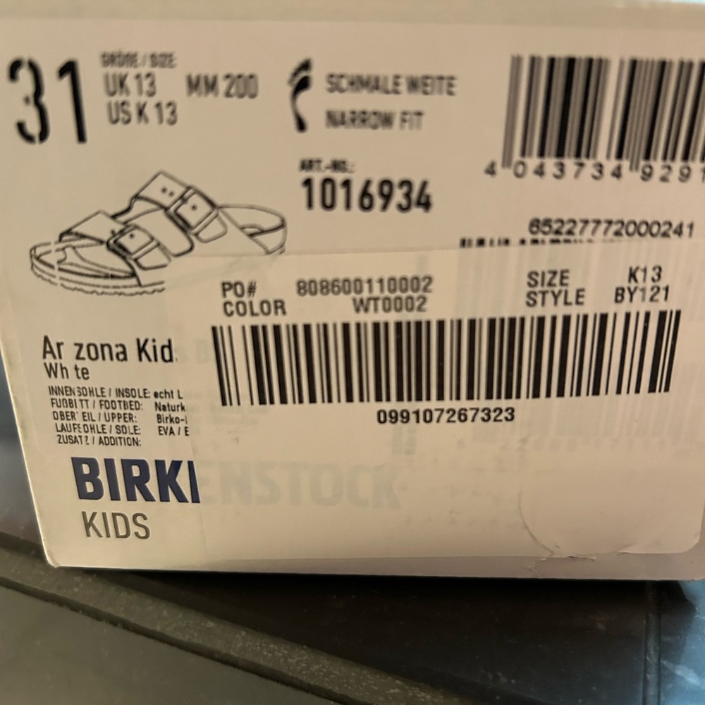 Birkenstock Arizona Kids White Sandals - Picture 2 of 3